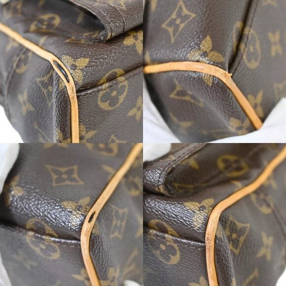 LOUIS VUITTON Manhattan PM Hand Bag Monogram Leather Brown Gold - Picture 10 of 16